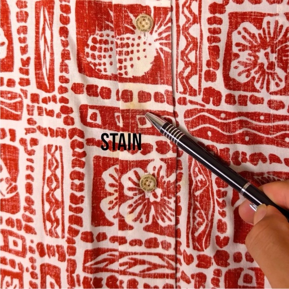 VTG Reyn Spooner Hawaiian Shirt Red XXL Reverse Print Classic Floral Fish Leaf - Picture 7 of 11